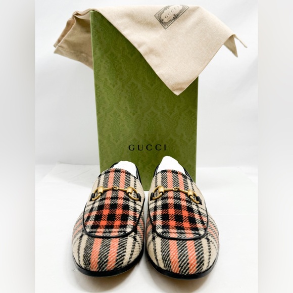 GUCCI TARTAN JORDAAN TWEED HORSEBIT LOAFERS 430088 NEW $920 - Picture 2 of 16